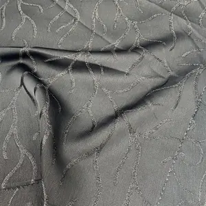 Factory Customized Jet Black Abaya Design Fabric For Afghan Elegant Dresses 2024