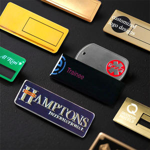 カスタム工場ソフトENAMELペイントメタルネームバッジタグロゴタイトル印刷ストアホテルレセプション用ロングストロングマグネットバッキング - Product Image 4