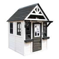 Maisonnette de jeu en cèdre chinois Tosen pour l'extérieur avec porte, fenêtre et évier pour les jeux éducatifs des enfants dans le jardin et l'utilisation comme cabane