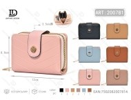 Portafoglio bifold da donna di piccole dimensioni in materiale PU con chiusura a bottone in stile minimalista - Product Image 1