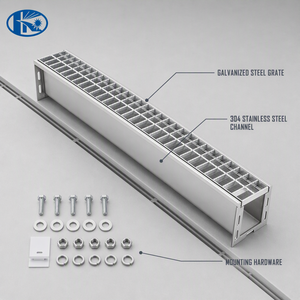 Grille de drainage linéaire extérieure en acier inoxydable avec protection de talon et couvercle en acier inoxydable – <span class=keywords><strong>Prix</strong></span> - Product Image 1