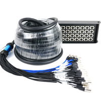 Boîtier de jonction mobile pour scène avec câble audio multicanal 32 voies en cuivre sans oxygène