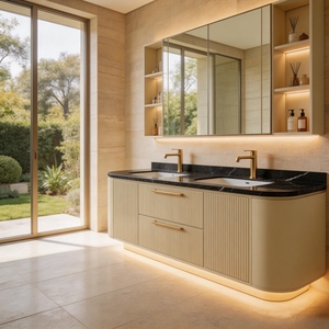 Meuble-lavabo <span class=keywords><strong>de</strong></span> <span class=keywords><strong>salle</strong></span> <span class=keywords><strong>de</strong></span> <span class=keywords><strong>bain</strong></span> moderne blanc sur pied avec vasque en céramique - Armoire <span class=keywords><strong>de</strong></span> rangement pour <span class=keywords><strong>salle</strong></span> à manger et - Product Image 3