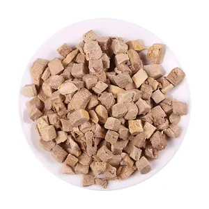 Vente en gros 100% Original Canard déshydraté lyophilisé naturel Cube de saumon Poulet Viande pure Santé Aliments pour animaux Friandises congelées Collations