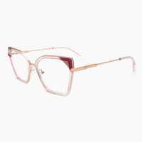 WAM-EM2084 nouvelle usine femme dame métal mélange acétate carré lunettes cadres pour tous les visages lunettes lunettes avec printemps Temple