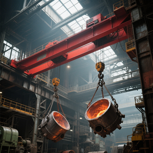 Grúa de puente 90 Ton 35ton 20ton 120ton 200ton Monorail de doble haz Span 20m Grúa aérea metalúrgica de fusión de moldes para la venta - Product Image 2