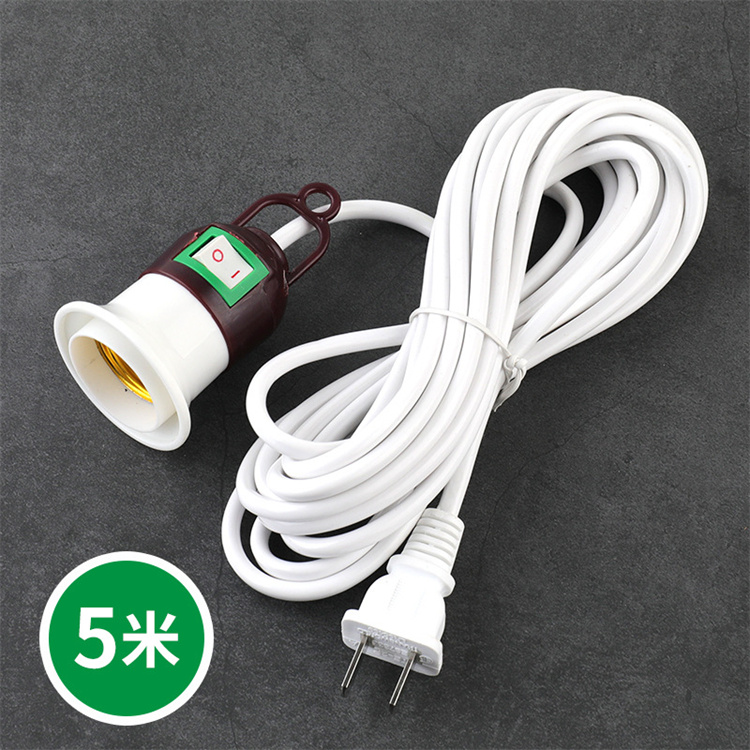 Replacement Lamp Cord Has Clip-in Candelabra Socket, Rotary Switch and Molded End Plug. 6 Ft. White