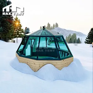 Стеклянная палатка RAX 5 м, Igloo Aurora Dome в Финляндии, Арктический курорт
