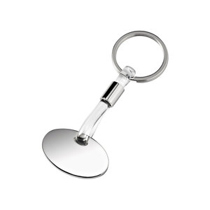 Portachiavi Ovale Cromato in PVC Trasparente - Product Image 1