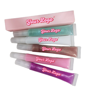 MLM Squeeze Transparent <b>Lip</b> Gloss Tube Fruit Flavor Private Label Moisturizing Color Changing Plumping <b>Lip</b> Oil squeeze <b>lip</b> gloss - Product Image 1