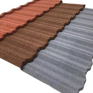 <span class=keywords><strong>Tuile</strong></span> de <span class=keywords><strong>toiture</strong></span> en métal revêtue de pierre, anti-décoloration, anti-moisissure, pour extérieur, à bord incliné - Product Image 5