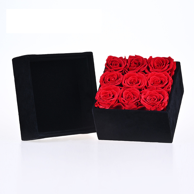 9-rose-in-scatola-quadrata-di-velluto