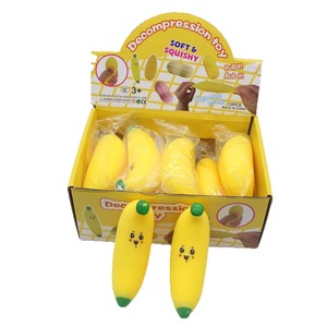 Jouet à pincer en caoutchouc mignon, en forme de <span class=keywords><strong>banane</strong></span> simulée, avec son et sensation de <span class=keywords><strong>boue</strong></span> rouge, à récupération lente, pour décompression, vente en gros - Product Image 5
