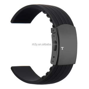 Bracelet de remplacement en caoutchouc silicone respirant Beyourself/Heritage avec motif textuel coloré et logo pour montres de 18 à 24 mm - Product Image 6