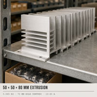 Radiateur à ailettes de refroidissement en aluminium extrudé pour relais à semi-conducteurs 10-40A, dissipation thermique 50x50x80mm