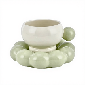 Set di Tazza e Piattino in Ceramica di Alta Qualità, Design Minimalista Nordico con Manico, Utensili per Tè Pomeridiano per Casa e Ufficio - Product Image 5