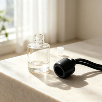 Diffuseur de parfum rond en verre vide de 8 ml avec bouchon en bois pour voiture, flacon suspendu pour désodorisant