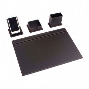Vega 4-Piece Leather <b>Desk</b> Set with Office Organizer <b>Desk</b> <b>Pad</b> Mouse <b>Pad</b>-Premium Accessories for Home or Office - Product Image 1