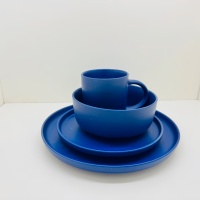 Service de table en céramique de luxe bleu classique - Assiettes et bols pour la salle à manger, résistants à la chaleur, compatibles four et micro-ondes