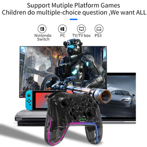GAMINJA Transparenter RGB-Gamepad mit Joystick für Switch/PC/Android/iOS TV Gaming BT 5.0 Wireless Game <span class=keywords><strong>Controller</strong></span> - Product Image 4