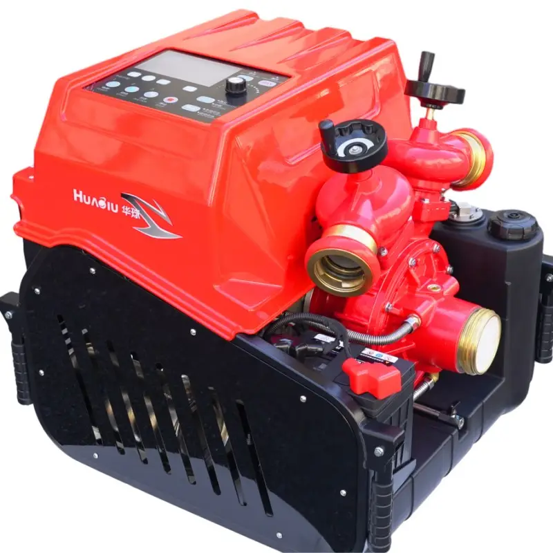 高品質の水冷ガソリンエンジン60hp高圧ポータブル消火水ポンプ