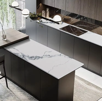 Dalle de pierre artificielle en quartz blanc Calacatta de grande taille, résistante aux taches, pour îlots de cuisine, comptoirs, bars et tables basses