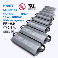 Alimentation LED à découpage unique Hyrite Série SE, tension constante, PFC actif, facteur de puissance élevé, étanche IP67, CE, 96-264V