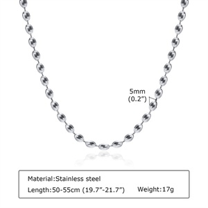 เครื่องประดับผู้หญิง สร้อยคอแบบโซ่รักบี้ สร้อยคอประดับลูกปัดสีทอง - Product Image 5