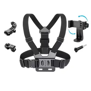 Adaptateur de sangle de poitrine KEKAXI 5 en 1, accessoires pour caméra d'action pour <span class=keywords><strong>GoPro</strong></span>, DJ, Insta360 - Product Image 1