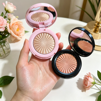 Highlighter Métallique Scintillant Haute Pigmentation Maquillage Marque Privée Logo Personnalisé Motif Soleil Highlighter Pressé pour un Éclat du Visage