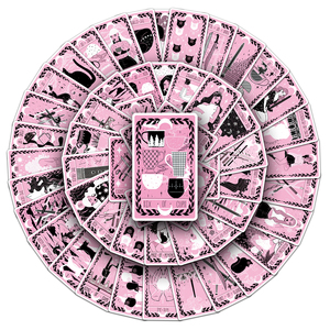 78 pièces de stickers de cartes de tarot <span class=keywords><strong>Blackpink</strong></span> décoratives faites à la main sur mesure pour boîtes à bijoux et tables de toilette - Product Image 6