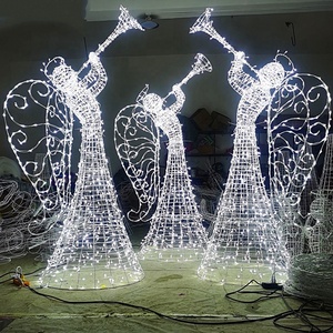 Grande angelo di <span class=keywords><strong>natale</strong></span> illuminato 3D all'aperto creativo per la decorazione di festa di <span class=keywords><strong>natale</strong></span> - Product Image 3