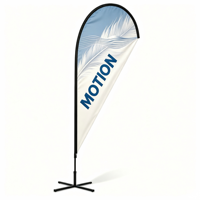 Drapeau à plumes personnalisé avec logo, mât et base à eau pour la promotion en centre commercial