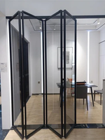 Porte pliante en aluminium thermique extérieure moderne à design horizontal rétractable robuste pour villa
