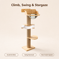 Arbre à chat multi-niveaux en bois massif, vente en gros directe d'usine, tout-en-un, gain de place, condo pour chat d'intérieur, jouet pour animaux de compagnie pour usage domestique