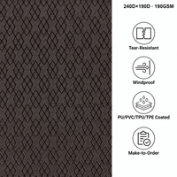 Tissu léger en polyester 100% jacquard teint 230D pour usage extérieur, bagages, tente, auvent, sac à dos avec revêtement PU/PVC/TPU - Filles