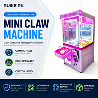 Machine à griffes miniature personnalisée, borne de jeu à monnayeur pour la distribution de jouets, pour salle d'arcade intérieure