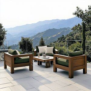 Set <span class=keywords><strong>di</strong></span> Divani da Esterno in Teak <span class=keywords><strong>di</strong></span> <span class=keywords><strong>Lusso</strong></span> Moderno, Arredamento Personalizzato <span class=keywords><strong>per</strong></span> Cortile e Giardino - Product Image 1