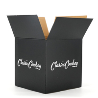 Boîte d'emballage en carton ondulé noir personnalisée, robuste et durable, pour l'emballage en entrepôt et le transport