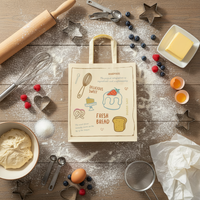 Sacs de cuisson en papier couché avec logo personnalisé, fermeture magnétique, poignées plates, emballage artisanal pour bougies, matériaux recyclés, couleurs personnalisées