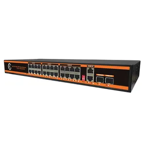 Fast Ethernet PoE-Switch 24 Ports 100M 2 Ports 100M 2 SFP-Steckplatz Ports nicht verwalteter PoE-Sicherheits schalter für IP-Kamera