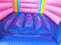 Château gonflable de luxe arc-en-ciel pour enfants, trampoline gonflable neutre avec piscine à balles, maison de rebond arc-en-ciel