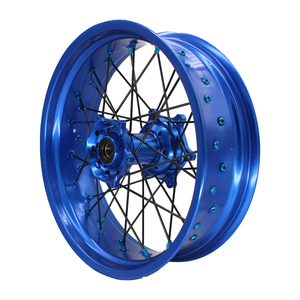 Prix usine 17 pouces bleu jante moyeu <span class=keywords><strong>WR</strong></span> YZF YZ <span class=keywords><strong>250</strong></span> 350 450 roues <span class=keywords><strong>Supermotard</strong></span> en alliage d'aluminium pour moto Yamaha - Product Image 5