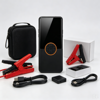 Démarreur de voiture portable avec panneau de commande à anneau orange, booster de batterie d'urgence haute puissance 12V pour le démarrage des véhicules