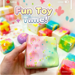 Juguete Antiestrés de Bloques de Goma Suaves con Diseño de Arcoíris, para Adultos y Niños, Regalo Sensorial para el Escritorio - Product Image 4
