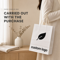 Sac fourre-tout en papier kraft recyclable personnalisé avec poignées en corde de coton, logo et couleur personnalisables pour l'emballage alimentaire