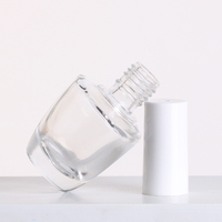Flacon d'huile à ongles classique transparent de 15 ml, forme ronde carrée avec bouchon blanc