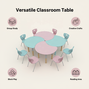 <span class=keywords><strong>Scrivania</strong></span> e sedia per bambini impigliabili in combinazione di colori rosa e blu, tavolo interattivo per l'asilo - Product Image 3