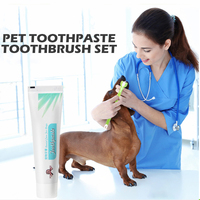 Ensemble de soins dentaires pour animaux de compagnie 3 en 1, brosse à dents et dentifrice pour chiens, kit d'hygiène buccale pour chats et chiens