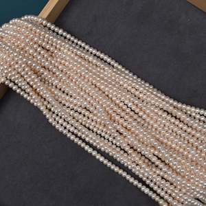 Perles d'eau douce naturelles blanches WENCHI 1208 de 6 mm, 36 cm, perles en vrac, accessoires faits à la main, matières premières pour le bricolage - Product Image 3